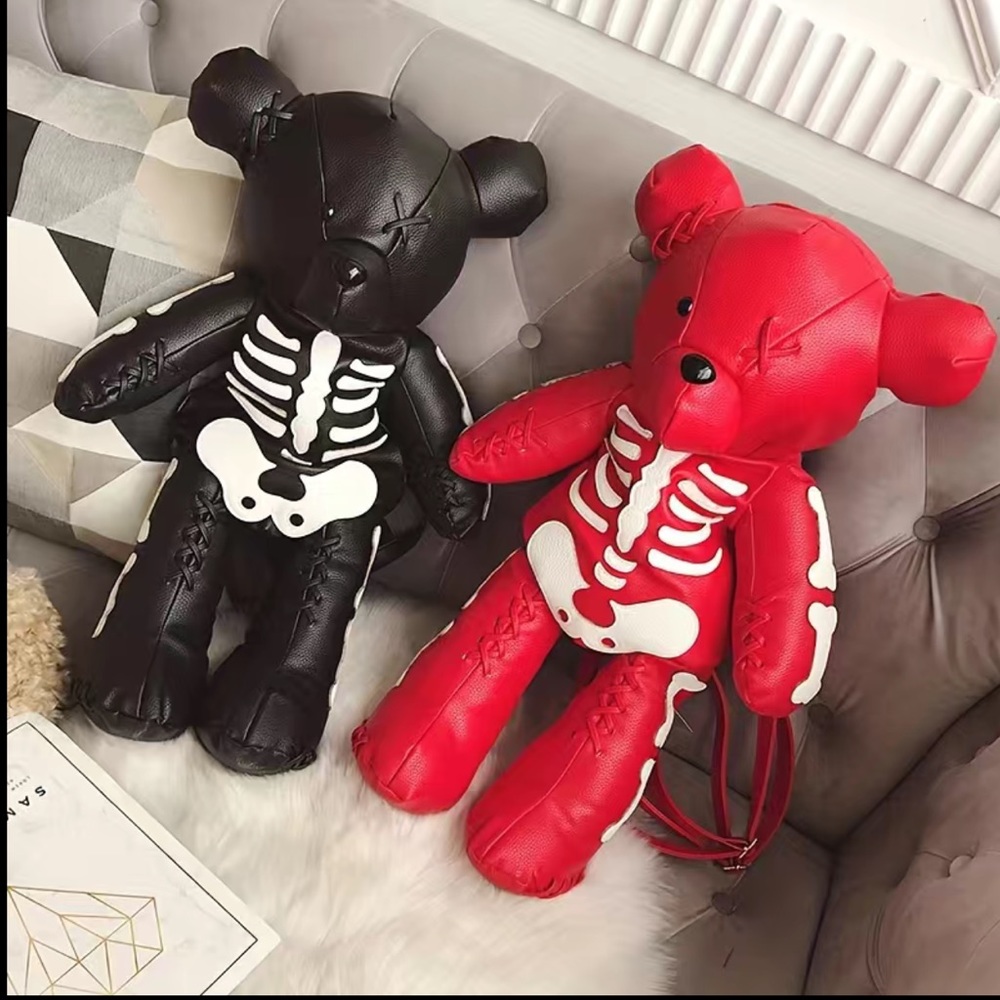 Stuffed Skeleton Teddy Bear Backpack (2 Colors Av… - image 1